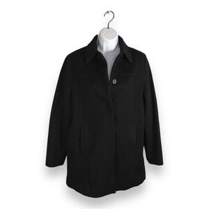 VINTAGE SMALL HERMAN KAY BLACK WOOL COAT LINED WOMENS